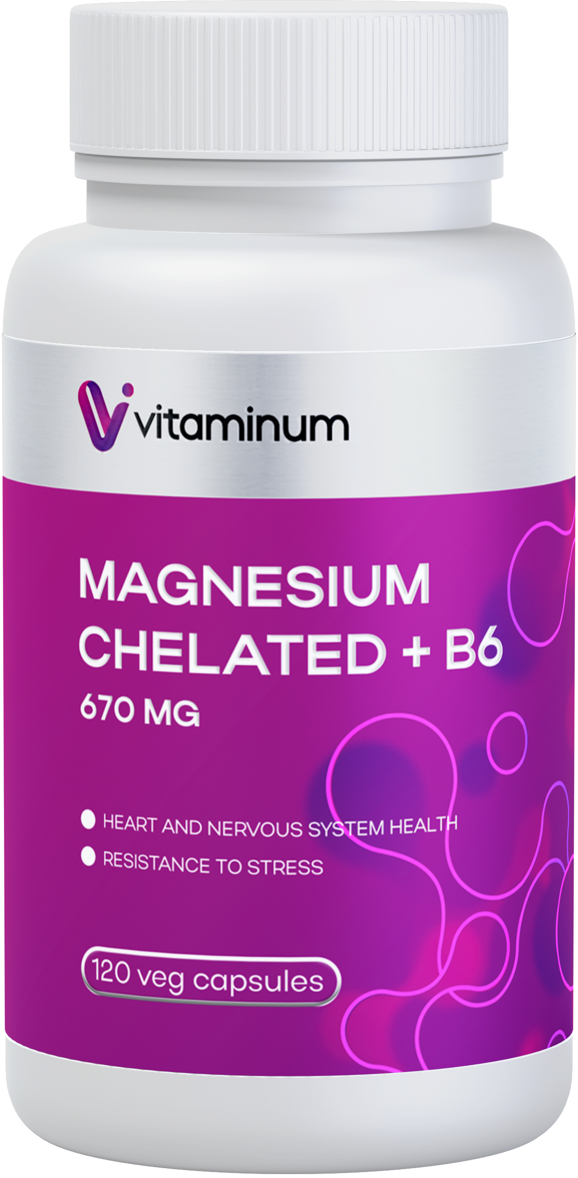  Vitaminum МАГНИЙ ХЕЛАТ + витамин В6 (670 MG) 120 капсул 800 мг  в Абакане