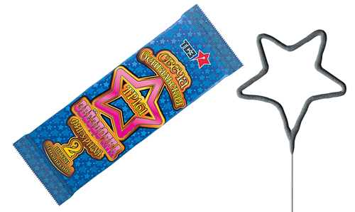  Бенгальские свечи фигурные 2 шт "Звездочка"  в Абакане